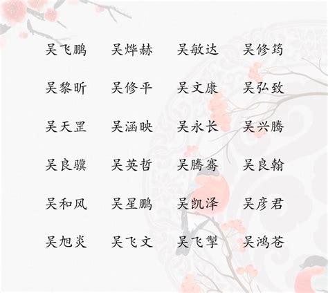 吳 取名|吴姓的取名大全 吴姓寓意好的名字